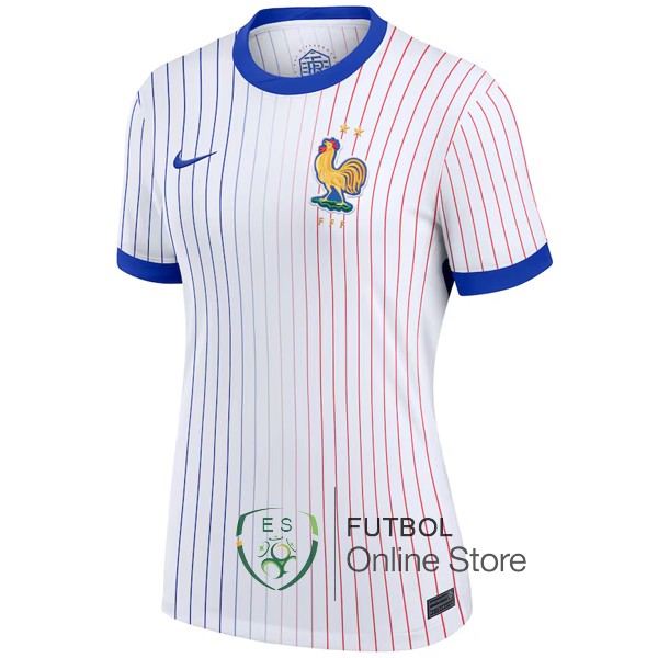 Camiseta Mujer Francia Blanco 2024 Segunda