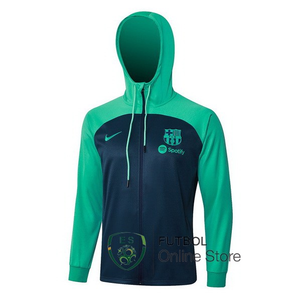 Chaqueta Con Capucha Barcelona Verde I Azul 2023/2024