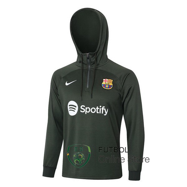 Chaqueta Con Capucha Barcelona Verde Marino 2023/2024