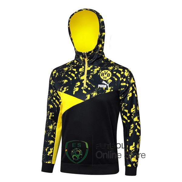 Chaqueta Con Capucha Borussia Dortmund Negro Amarillo 2023/2024