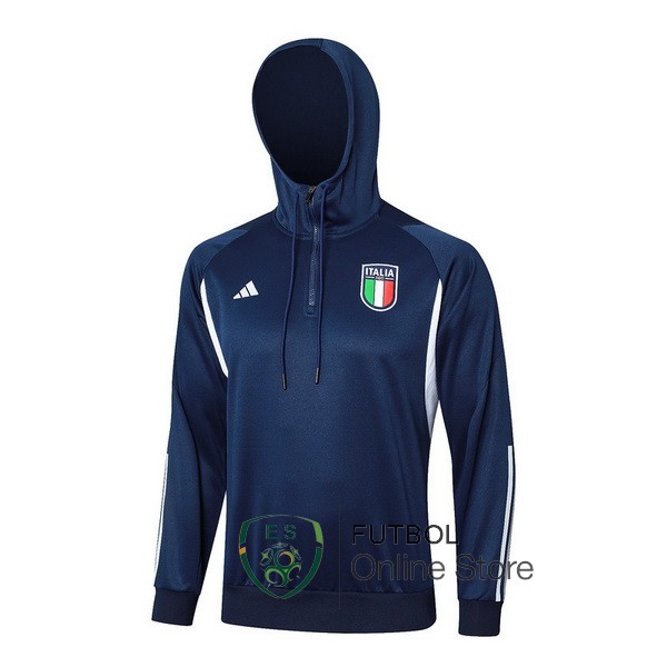 Chaqueta Con Capucha Italia Azul Marino Blanco 2023