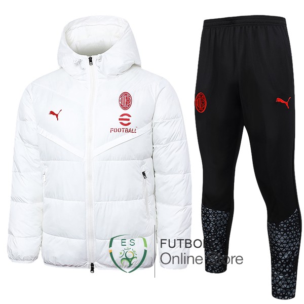 Conjunto Completo Chaqueta De Algodon AC Milan Blanco Negro 2023/2024