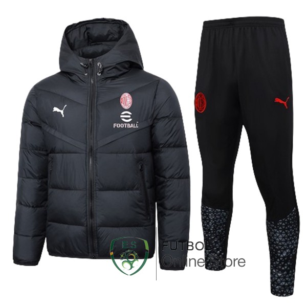 Conjunto Completo Chaqueta De Algodon AC Milan Negro 2023/2024