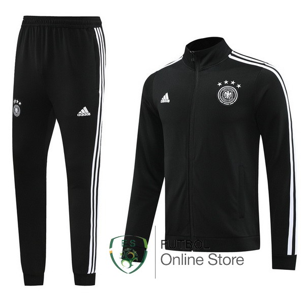 Conjunto Completo Ropa Deportiva Con Cremallera Larga Alemania Negro Blanco 2024