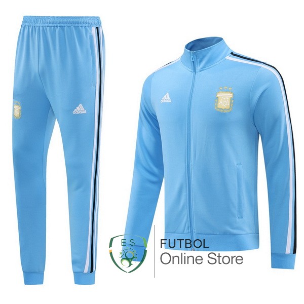 Conjunto Completo Ropa Deportiva Con Cremallera Larga Argentina Azul 2024