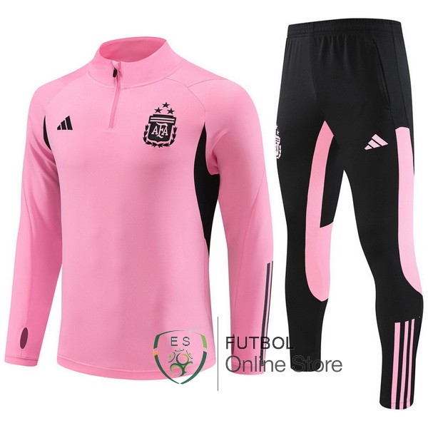 Conjunto Completo Sudadera Entrenamiento Argentina Rosa Negro 2023