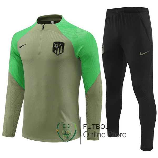 Conjunto Completo Sudadera Entrenamiento Atletico Madrid Verde I Negro 2023/2024