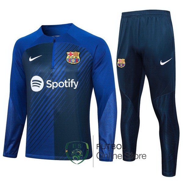 Conjunto Completo Sudadera Entrenamiento Barcelona Azul Marino 2023/2024