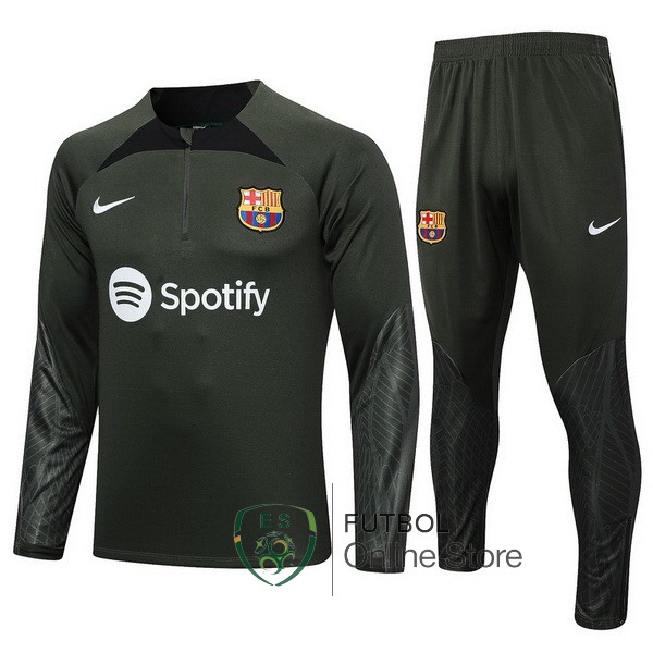 Conjunto Completo Sudadera Entrenamiento Barcelona Verde Marino 2023/2024