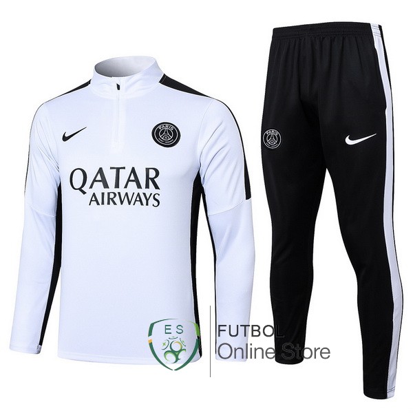 Conjunto Completo Sudadera Entrenamiento Paris Saint Germain Blanco Negro 2023/2024