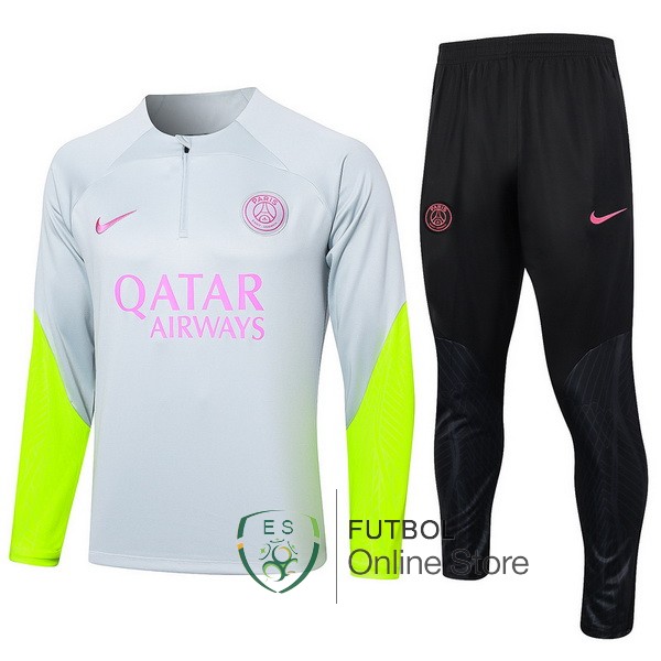 Conjunto Completo Sudadera Entrenamiento Paris Saint Germain Gris Verde Negro 2023/2024