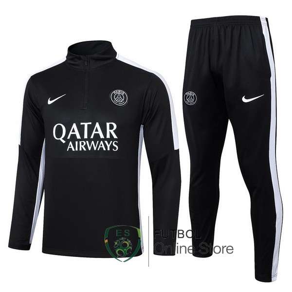 Conjunto Completo Sudadera Entrenamiento Paris Saint Germain Negro Blanco 2023/2024