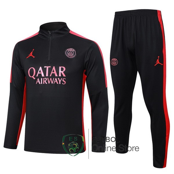 Conjunto Completo Sudadera Entrenamiento Paris Saint Germain Rojo II Negro 2023/2024