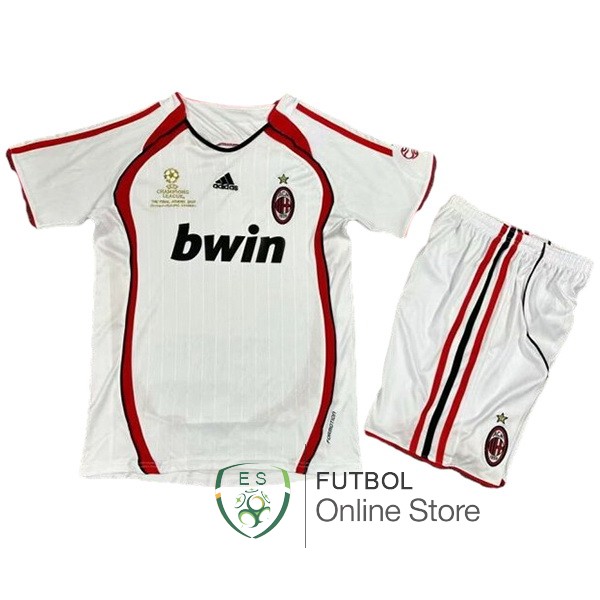 Conjunto De Ninos AC Milan Retro Blanco 2006/2007 Segunda