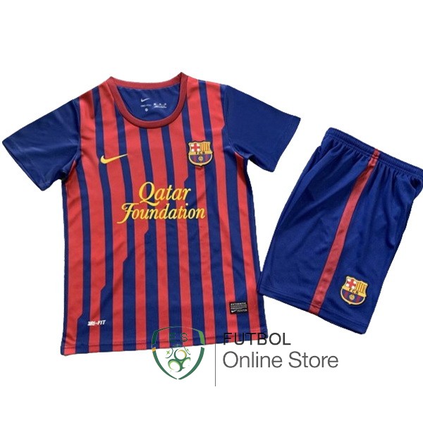 Conjunto De Ninos Barcelona Retro Rojo Azul 2011/2012 Primera