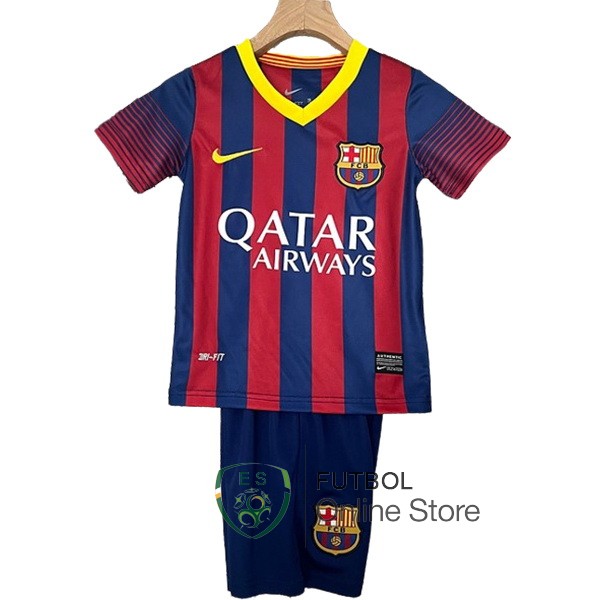 Conjunto De Ninos Barcelona Retro Rojo Azul 2013/2014 Primera