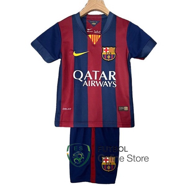 Conjunto De Ninos Barcelona Retro Rojo Azul 2014/2015 Primera