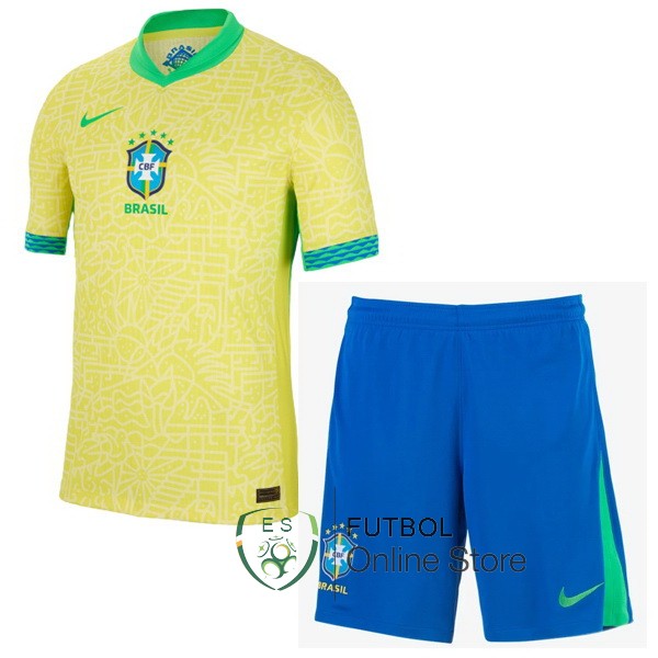 Conjunto De Ninos Brasil Amarillo 2024 Primera