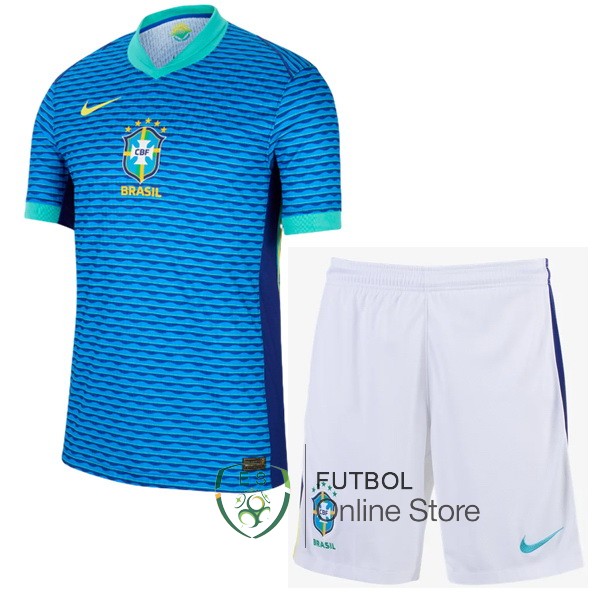 Conjunto De Ninos Brasil Azul Blanco 2024 Segunda