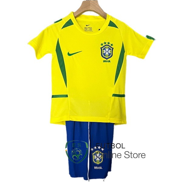 Conjunto De Ninos Brasil Retro Amarillo 2002 Primera