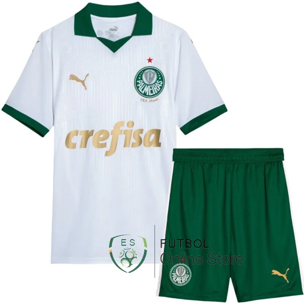 Conjunto De Ninos Palmeiras Blanco 2024/2025 Segunda