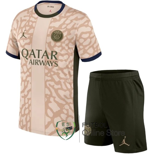 Conjunto De Ninos Paris Saint Germain Amarillo 2023/2024 Cuarta