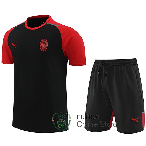 Entrenamiento Conjunto Completo AC Milan Negro Rojo 2024/2025