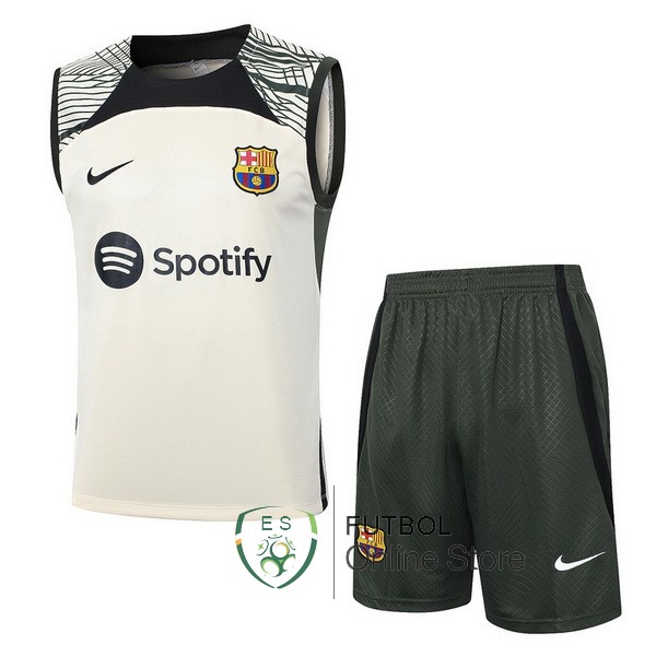 Entrenamiento Sin Mangas Conjunto Completo Barcelona Amarillo Verde 2023/2024