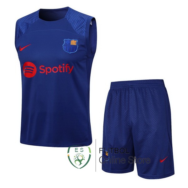 Entrenamiento Sin Mangas Conjunto Completo Barcelona Azul 2023/2024