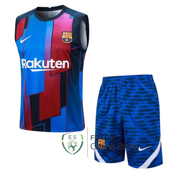 Entrenamiento Sin Mangas Conjunto Completo Barcelona Azul Rojo 2023/2024