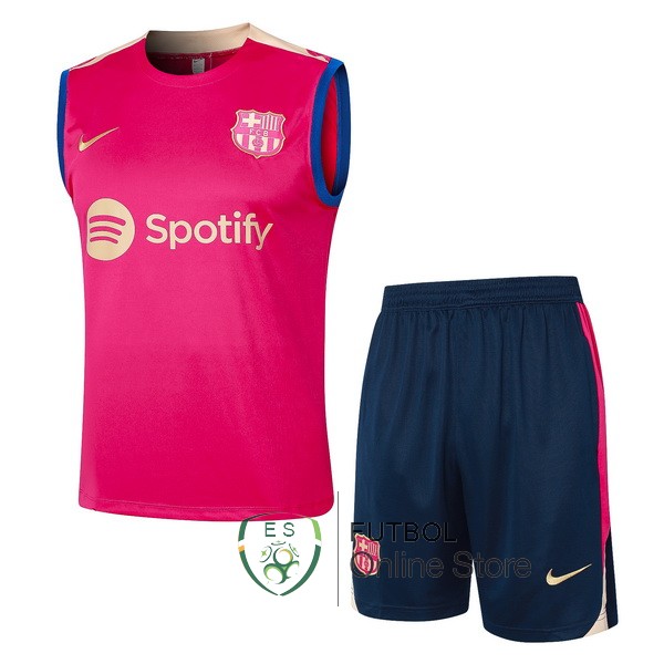 Entrenamiento Sin Mangas Conjunto Completo Barcelona Rosa Azul 2024/2025