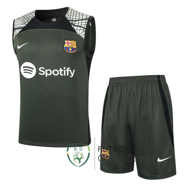 Entrenamiento Sin Mangas Conjunto Completo Barcelona Verde 2023/2024