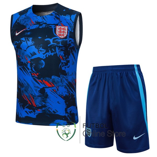 Entrenamiento Sin Mangas Conjunto Completo Inglaterra Azul 2024