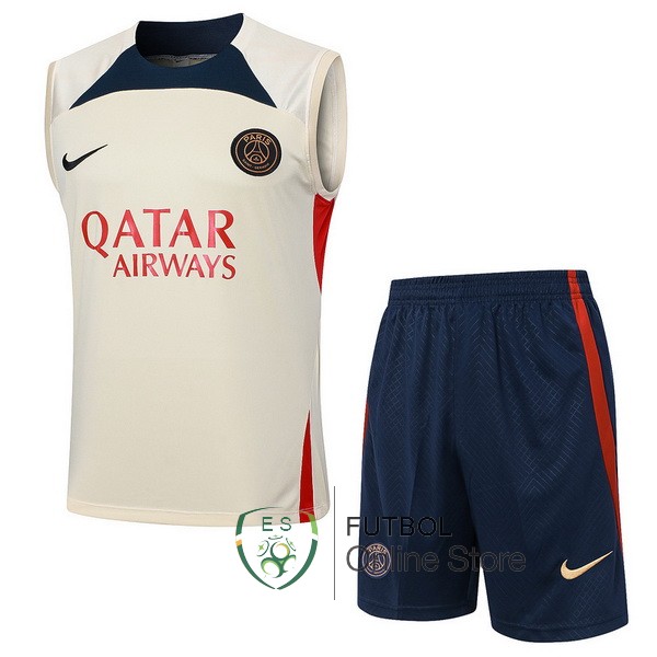 Entrenamiento Sin Mangas Conjunto Completo Paris Saint Germain Amarillo Azul 2023/2024