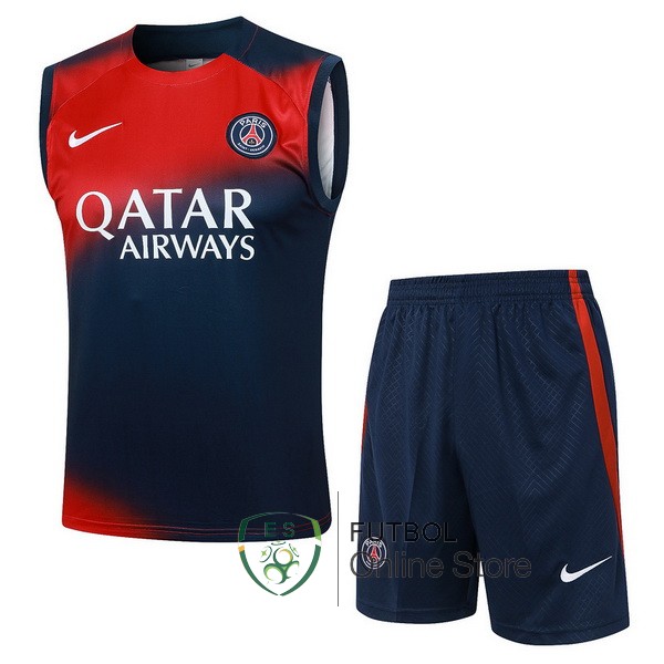 Entrenamiento Sin Mangas Conjunto Completo Paris Saint Germain Rojo Azul 2023/2024