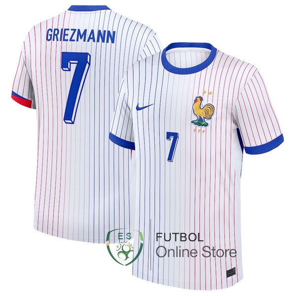 NO.7 Griezmann Tailandia Camiseta Francia Blanco 2024 Segunda