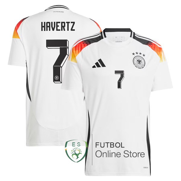 NO.7 Havertz Tailandia Camiseta Alemania Blanco 2024 Primera