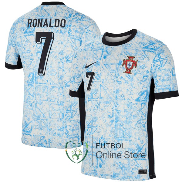 NO.7 Ronaldo Tailandia Camiseta Portugal Azul 2024 Segunda