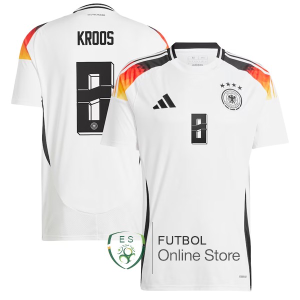 NO.8 Kroos Tailandia Camiseta Alemania Blanco 2024 Primera