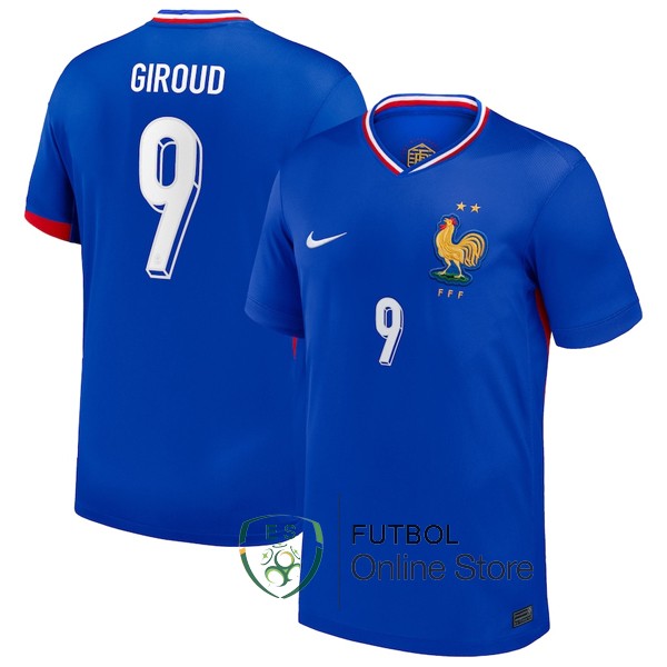 NO.9 Giroud Tailandia Camiseta Francia Azul 2024 Primera