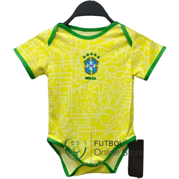 Onesies Ninos Brasil Amarillo 2024 Primera