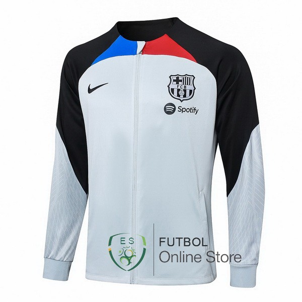 Ropa Deportiva Con Cremallera Larga Barcelona Gris Negro 2023/2024