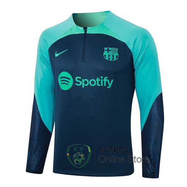 Sudadera Entrenamiento Barcelona Azul Marino I Verde 2023/2024