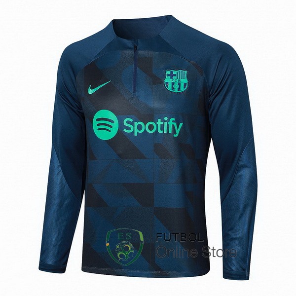 Sudadera Entrenamiento Barcelona Azul Marino Verde 2023/2024