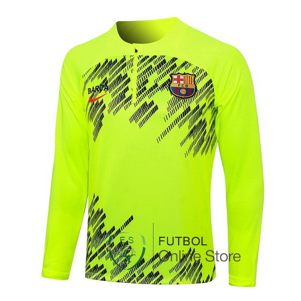 Sudadera Entrenamiento Barcelona Verde Fluorescente 2023/2024