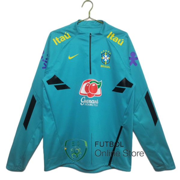 Sudadera Entrenamiento Brasil Verde Azul 2022