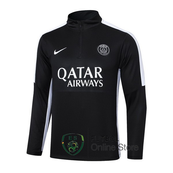 Sudadera Entrenamiento Paris Saint Germain Negro Blanco 2023/2024