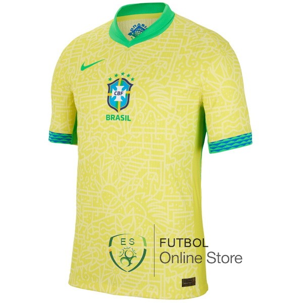 Tailandia Camiseta Brasil Amarillo 2024 Primera