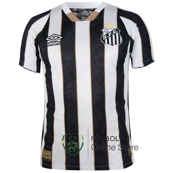 Tailandia Camiseta Santos Negro Blanco 2024/2025 Segunda