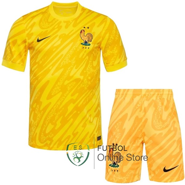 Camiseta Francia Portero Ninos 2024 Amarillo